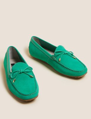 Wide Fit Leather Bow Boat Shoes