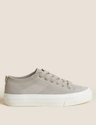 Knitted Lace Up Trainers