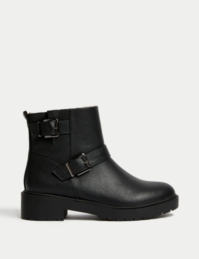 Ladies leather biker store boots