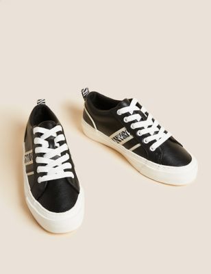 Lace Up Striped Trainers