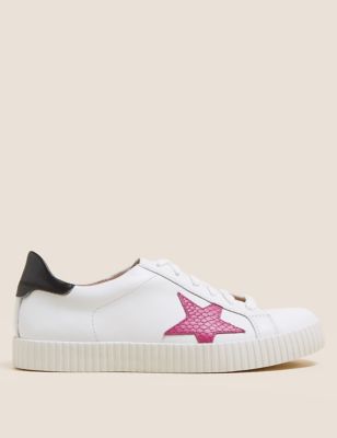 Lace Up Leather Star Trainers