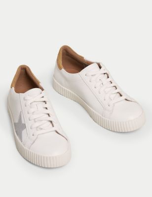 Lace Up Leather Star Trainers
