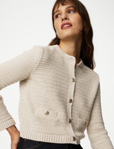 Cable Knit Relaxed Longline Cardigan, M&S Collection