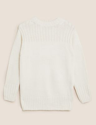 Recycled Blend Ribbed Crew Neck Jumper