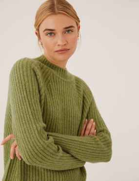 discount 70% WOMEN FASHION Jumpers & Sweatshirts Fur NoName jumper Green L 