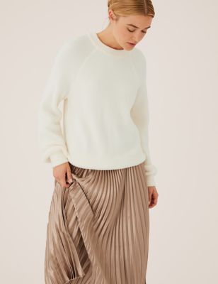 Textured Crew Neck Relaxed Jumper