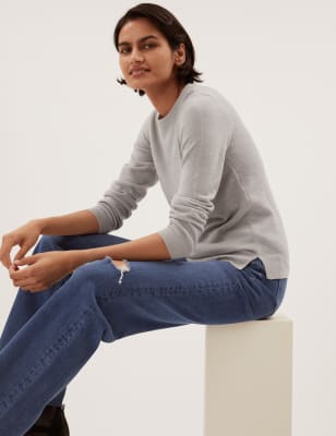 grey crew neck jumper womens