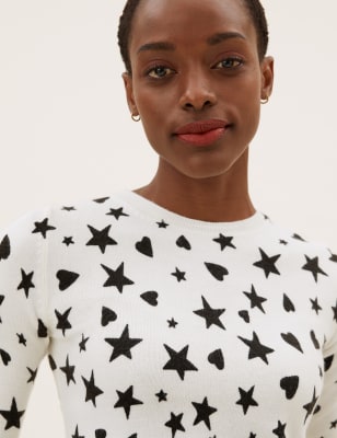 Polka Dot Crew Neck Jumper M S Collection M S