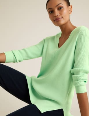 marks and spencer womens green jumper