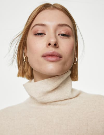 Marks and spencer outlet cashmere polo neck jumpers