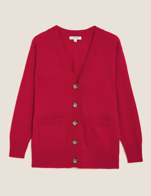 m&s red cardigan