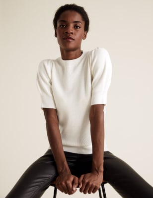 marks and spencer short sleeve jumpers