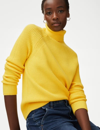 Soft Touch Ribbed Roll Neck Jumper M S Collection M S