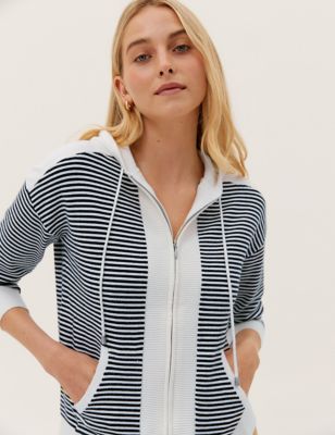 Soft Touch Striped Relaxed Hoodie