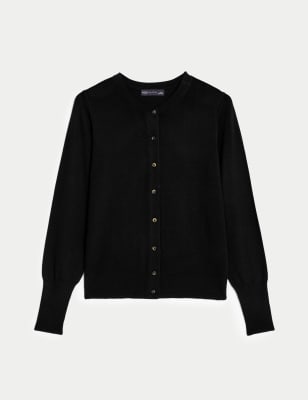 ladies black wool cardigan