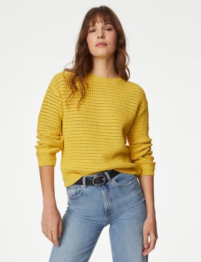 Marks and spencer ladies cotton jumpers sales