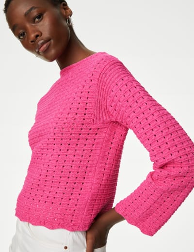 Pink jumper marks and spencer hot sale