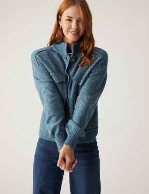 Textured Collared Relaxed Cardigan