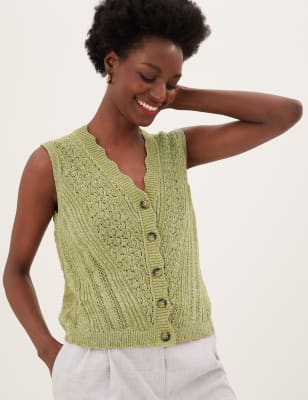 ladies knitted sleeveless jumper