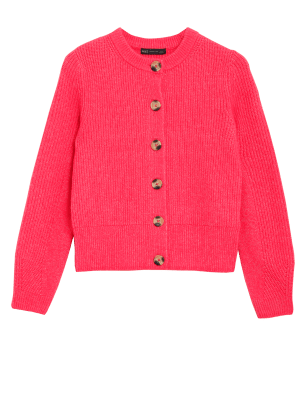 button ribbed cardigan