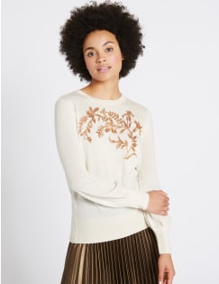 T38/7567: Embroidered Round Neck Jumper