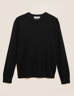Moncler Wool Fitted Knit Jumper in Black Womens Clothing Jumpers and knitwear Jumpers 