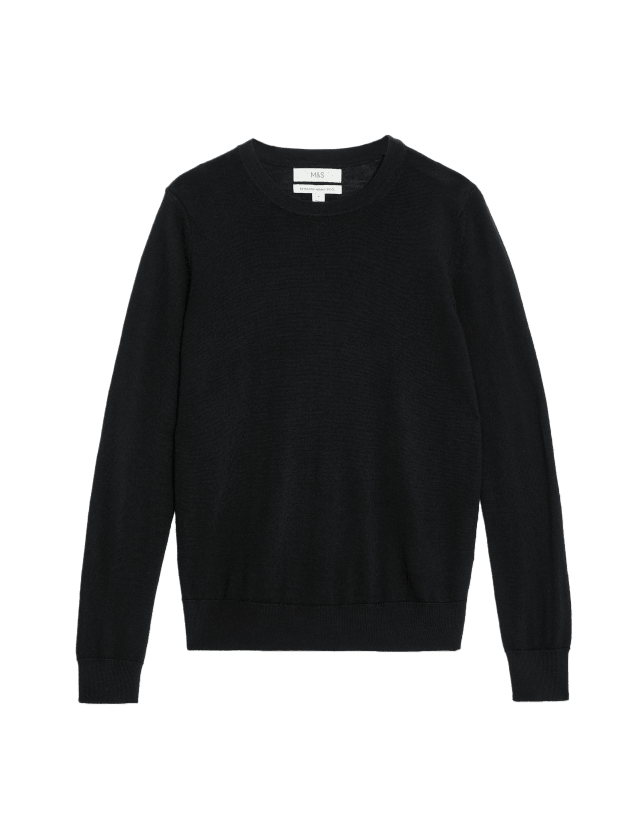 Pure Merino Wool Collared Jumper M S Collection M S
