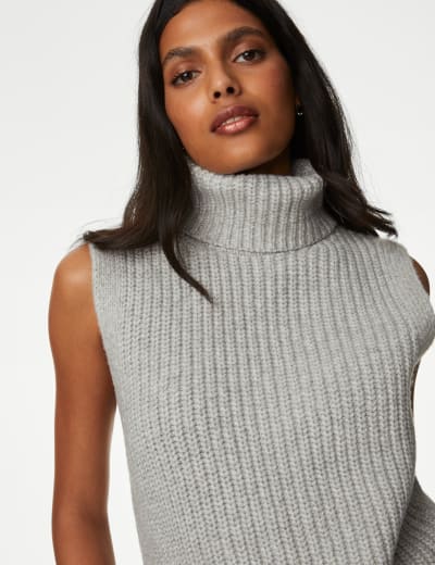 Roll neck baby vest top