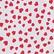 Heart Print V-Neck Puff Sleeve Blouse - redmix
