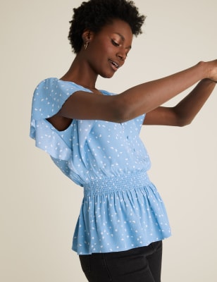 m and s short sleeve blouses