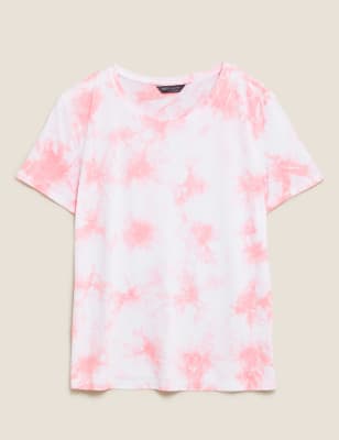 Свободная футболка с круглым вырезом и принтом Tie-Dye