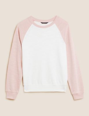 Pure Cotton Colour Block Sweatshirt