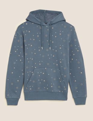 Cotton Rich Star Embroidered Hoodie