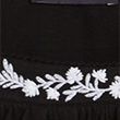 Pure Cotton Embroidered Square Neck Top - black