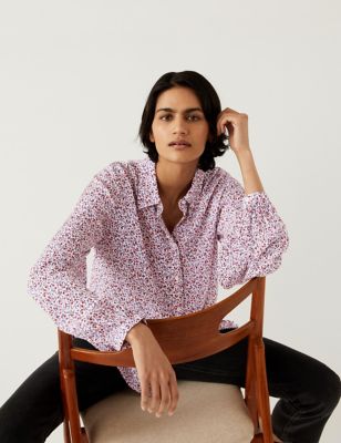 Modal Blend Printed Longline Shirt