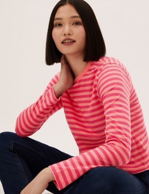 Pure Cotton Striped Long Sleeve Top