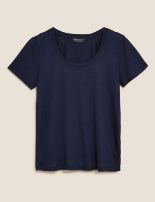 Scoop Neck Relaxed Short Sleeve T-Shirt