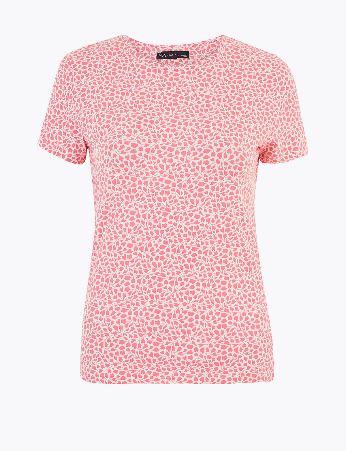 Женская футболка из хлопка с цветочным принтом(Женская футболка из хлопка с цветочным принтом)