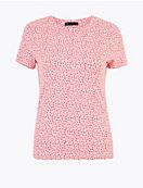 Женская футболка из хлопка с цветочным принтом