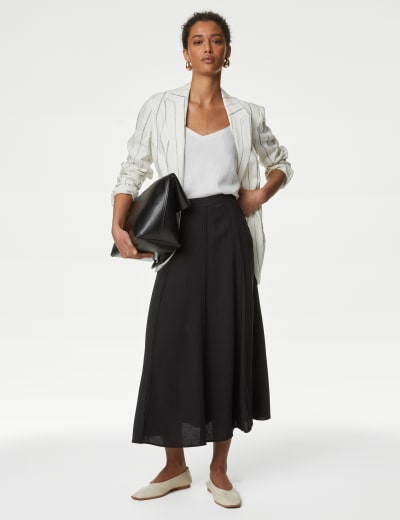 White stuff roller linen skirt cheap