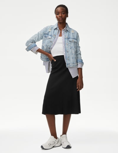 Denim pencil deals skirt m&s