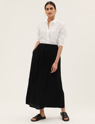 Pleated Maxi Skirt