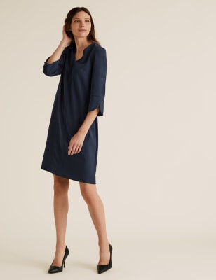 marks and spencer black shift dress