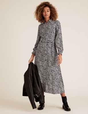 m&s linen shift dress