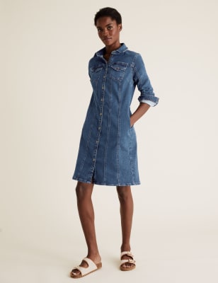 denim shirt dress m&s