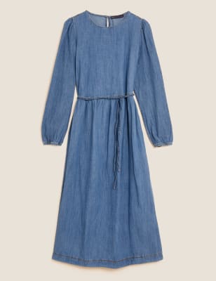 marks spencer denim dress