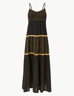 Текстурированное платье-свинг макси