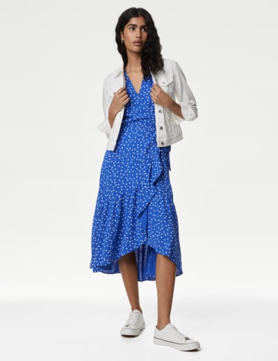 Faux Leather Belted Midi Swing Dress SOSANDAR M S
