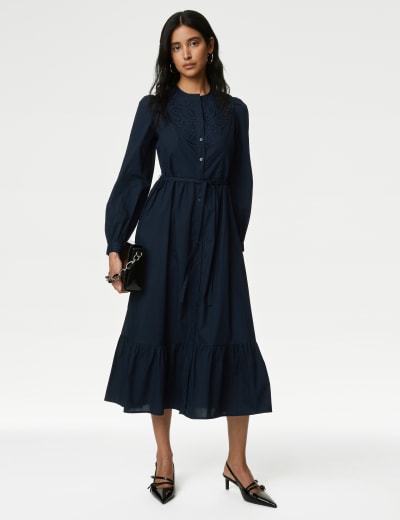 New look tiered midaxi smock dress in polka dot top