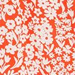 Floral Square Neck Midi Waisted Dress - orangemix